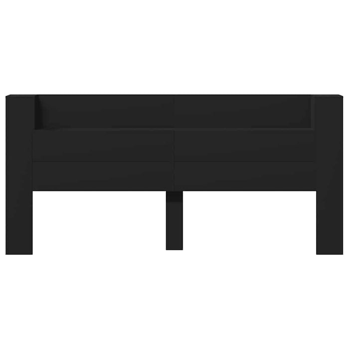 Tăblie cu dulap și LED, negru, 220x16,5x103,5 cm - WALTI WALTI