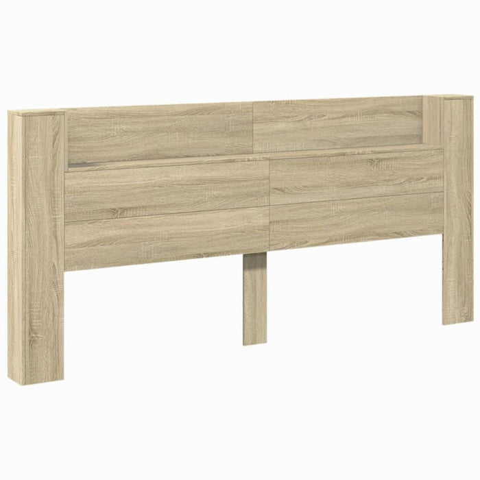 Tăblie de pat cu dulap și LED, stejar sonoma, 220x16,5x103,5 cm - WALTI WALTI