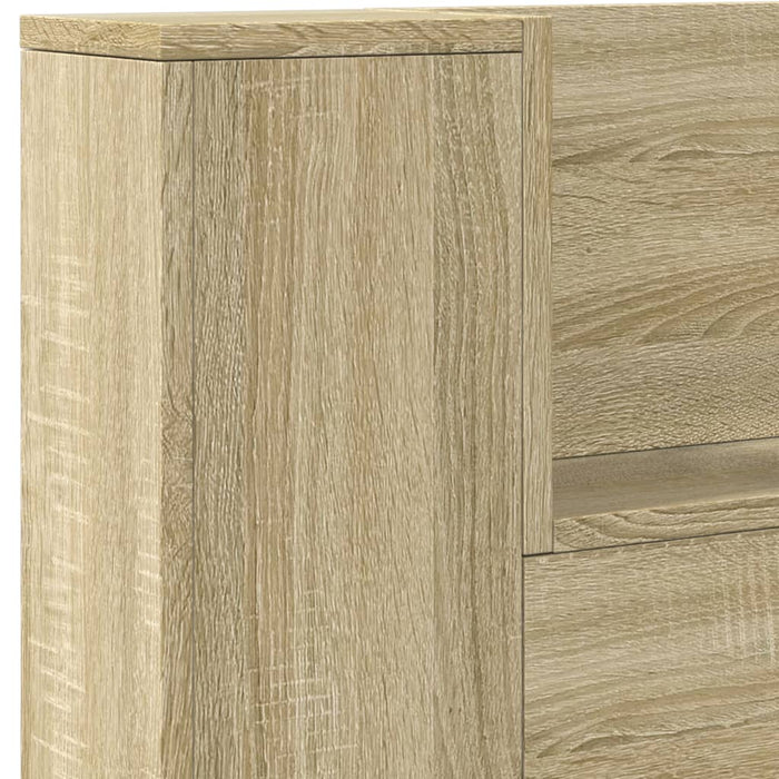 Tăblie de pat cu dulap și LED, stejar sonoma, 220x16,5x103,5 cm - WALTI WALTI
