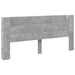 Tăblie de pat cu dulap și LED, gri beton, 220x16,5x103,5 cm - WALTI WALTI