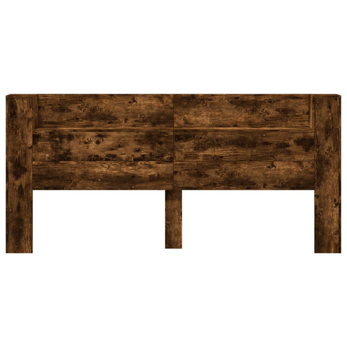 Tăblie de pat cu dulap și LED, stejar fumuriu, 220x16,5x103,5cm - WALTI WALTI