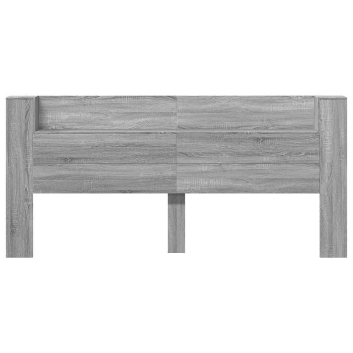 Tăblie de pat cu dulap și LED, gri sonoma, 220x16,5x103,5 cm - WALTI WALTI
