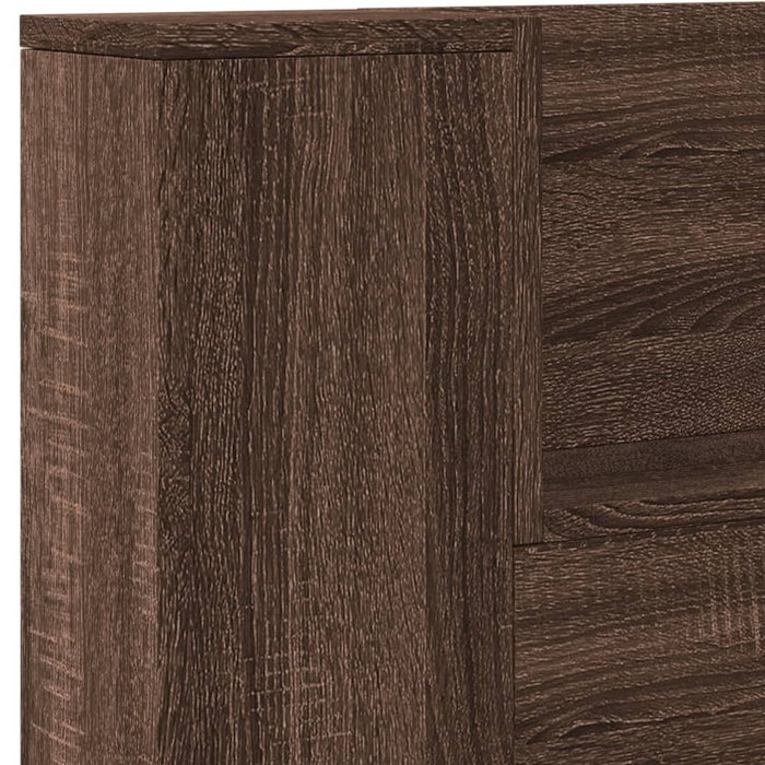 Tăblie de pat cu dulap și LED, stejar maro, 220x16,5x103,5 cm - WALTI WALTI