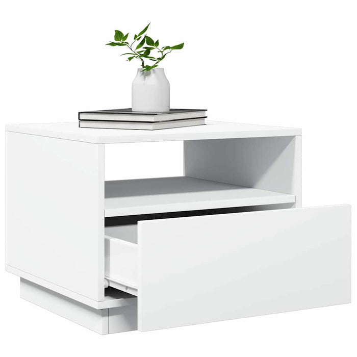 Măsuță de cafea cu lumini LED, alb, 50x49x40 cm - WALTI WALTI