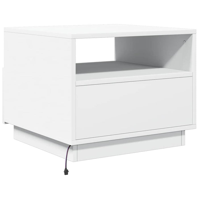 Măsuță de cafea cu lumini LED, alb, 50x49x40 cm - WALTI WALTI