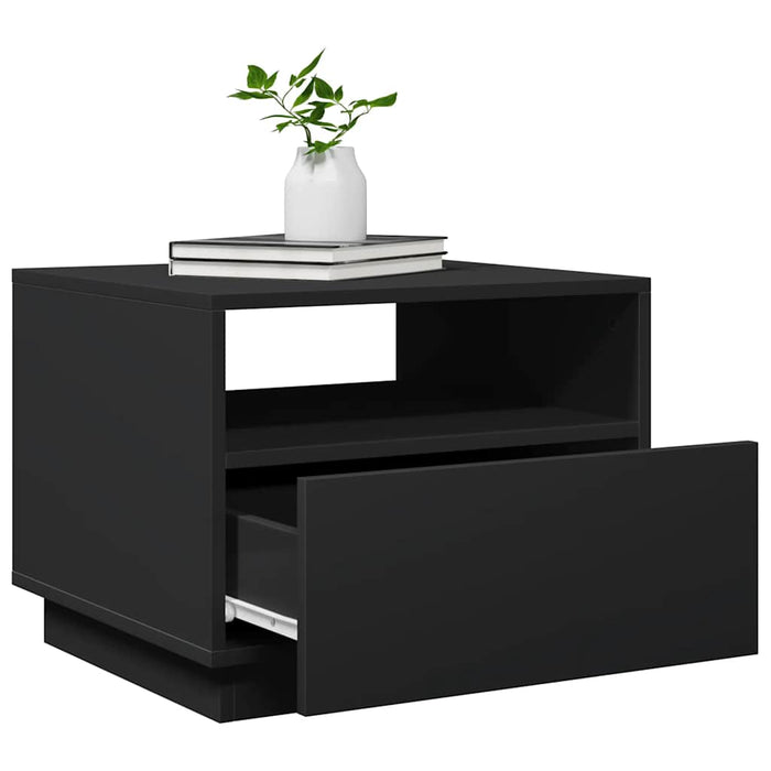 Măsuță de cafea cu lumini LED, negru, 50x49x40 cm - WALTI WALTI