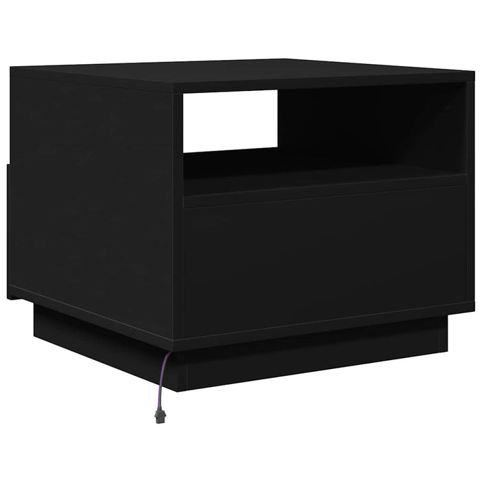 Măsuță de cafea cu lumini LED, negru, 50x49x40 cm - WALTI WALTI