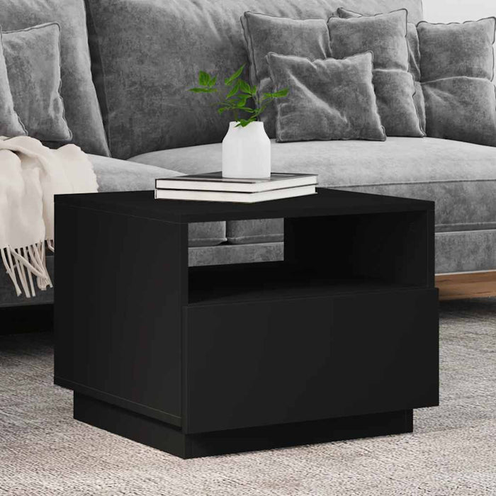 Măsuță de cafea cu lumini LED, negru, 50x49x40 cm - WALTI WALTI