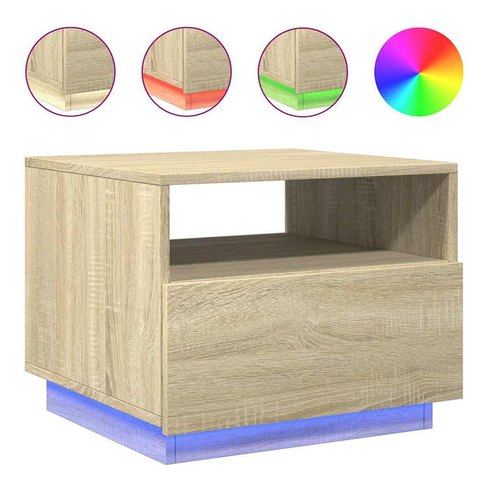 Măsuță de cafea cu lumini LED, stejar sonoma, 50x49x40 cm - WALTI WALTI