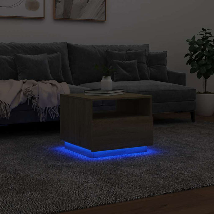 Măsuță de cafea cu lumini LED, stejar sonoma, 50x49x40 cm - WALTI WALTI
