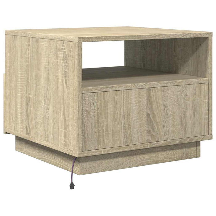 Măsuță de cafea cu lumini LED, stejar sonoma, 50x49x40 cm - WALTI WALTI