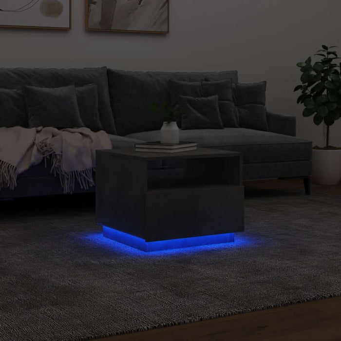 Măsuță de cafea cu lumini LED, gri beton, 50x49x40 cm - WALTI WALTI