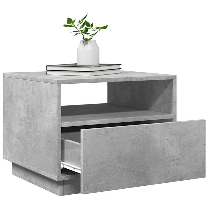Măsuță de cafea cu lumini LED, gri beton, 50x49x40 cm - WALTI WALTI
