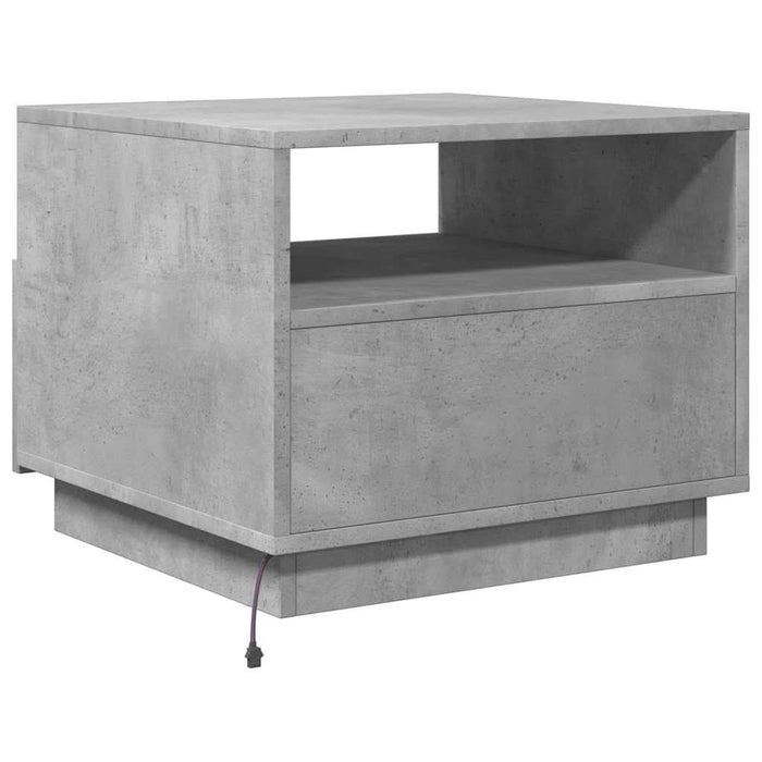 Măsuță de cafea cu lumini LED, gri beton, 50x49x40 cm - WALTI WALTI