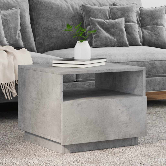 Măsuță de cafea cu lumini LED, gri beton, 50x49x40 cm - WALTI WALTI
