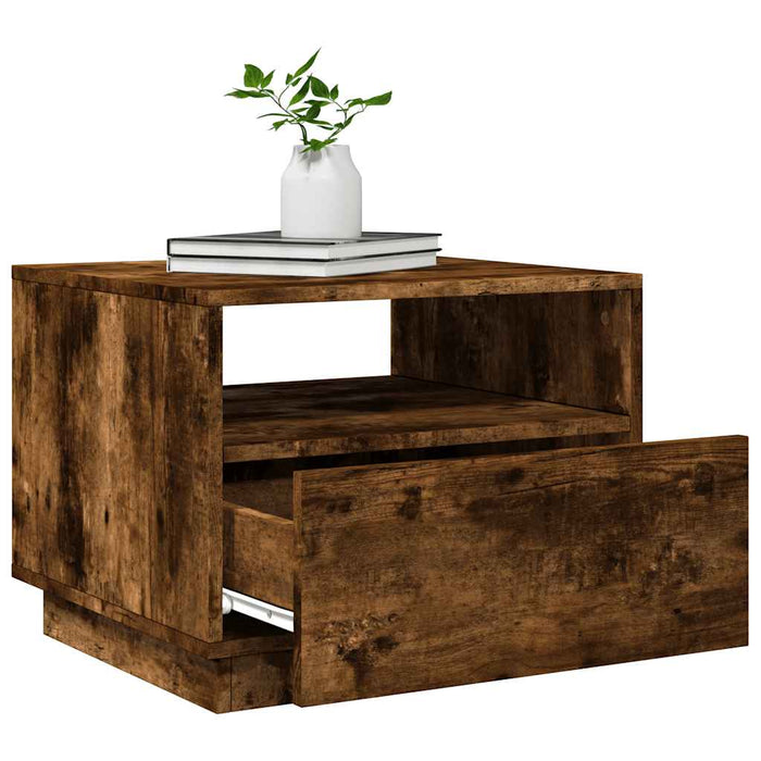 Măsuță de cafea cu lumini LED, stejar fumuriu, 50x49x40 cm - WALTI WALTI