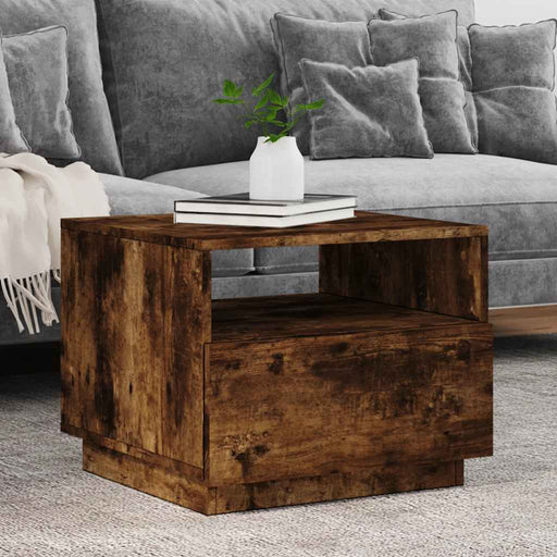 Măsuță de cafea cu lumini LED, stejar fumuriu, 50x49x40 cm - WALTI WALTI