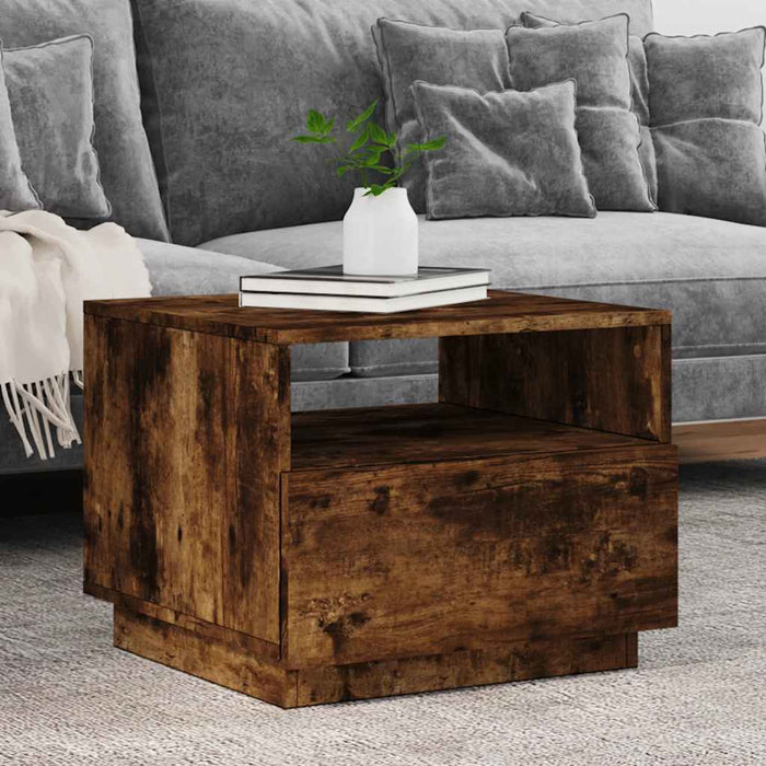 Măsuță de cafea cu lumini LED, stejar fumuriu, 50x49x40 cm - WALTI WALTI