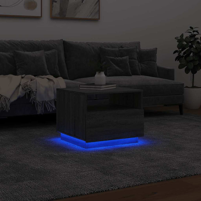 Măsuță de cafea cu lumini LED, gri sonoma, 50x49x40 cm - WALTI WALTI