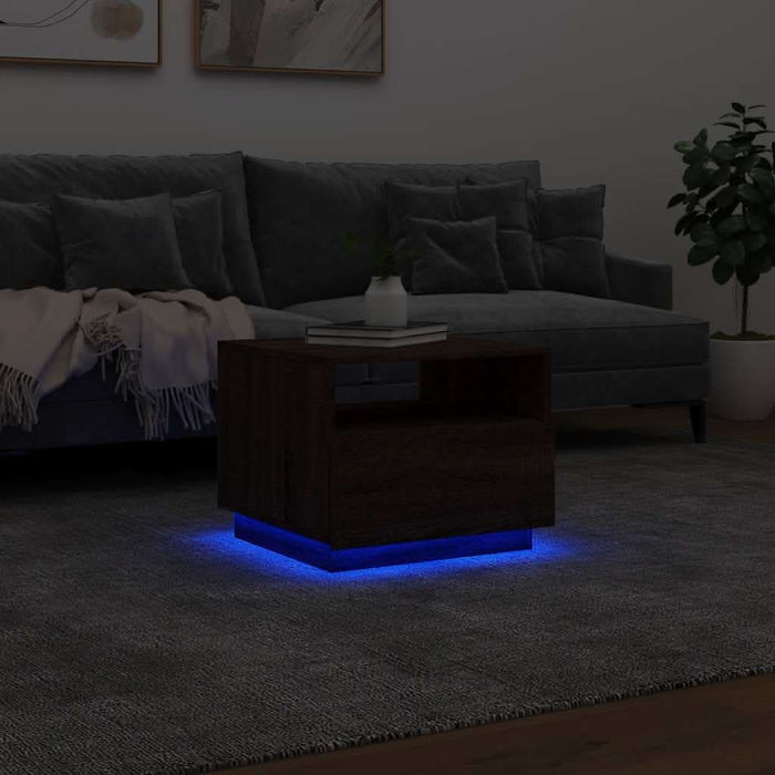 Măsuță de cafea cu lumini LED, stejar maro, 50x49x40 cm - WALTI WALTI