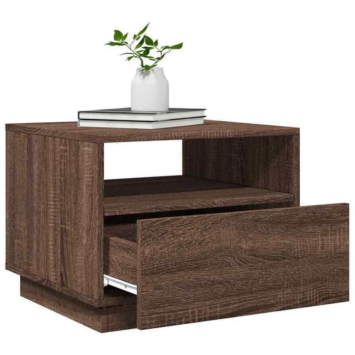 Măsuță de cafea cu lumini LED, stejar maro, 50x49x40 cm - WALTI WALTI