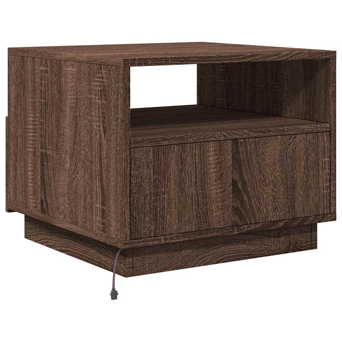 Măsuță de cafea cu lumini LED, stejar maro, 50x49x40 cm - WALTI WALTI