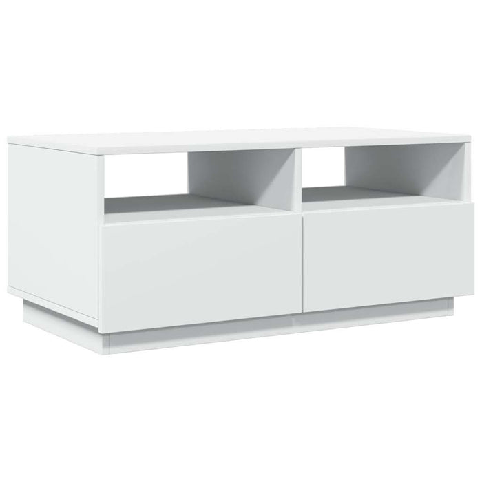 Măsuță de cafea cu lumini LED, alb, 90x49x40 cm - WALTI WALTI