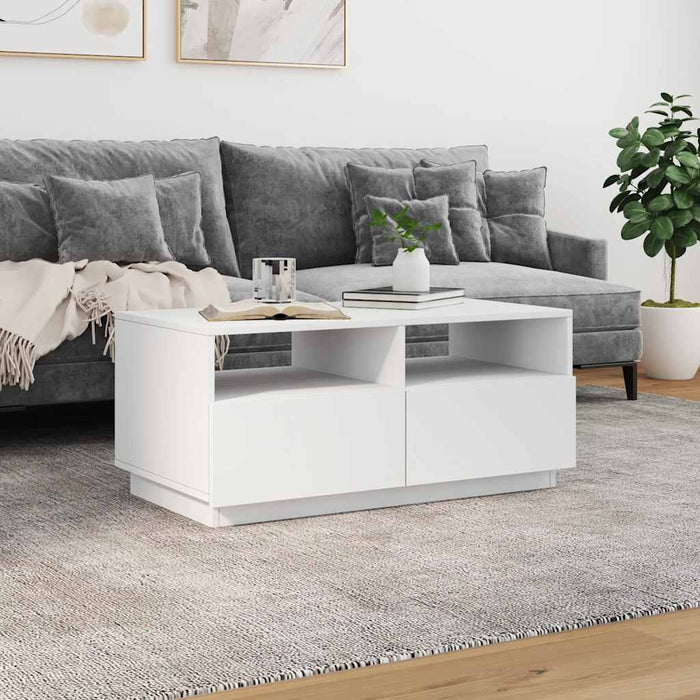 Măsuță de cafea cu lumini LED, alb, 90x49x40 cm - WALTI WALTI