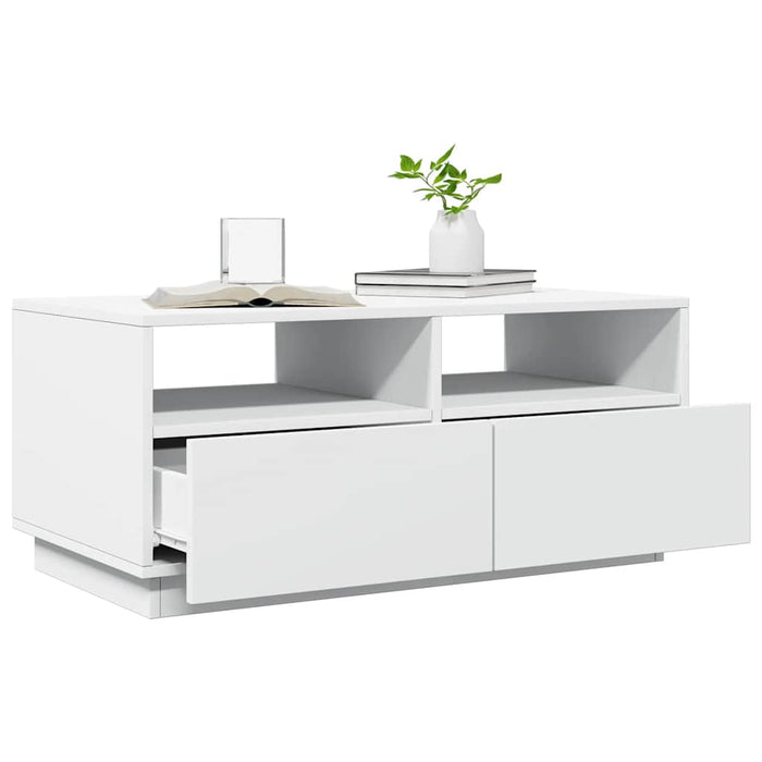 Măsuță de cafea cu lumini LED, alb, 90x49x40 cm - WALTI WALTI