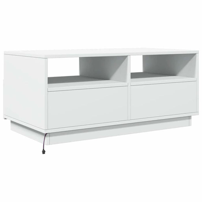 Măsuță de cafea cu lumini LED, alb, 90x49x40 cm - WALTI WALTI