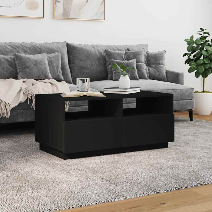 Măsuță de cafea cu lumini LED, negru, 90x49x40 cm - WALTI WALTI