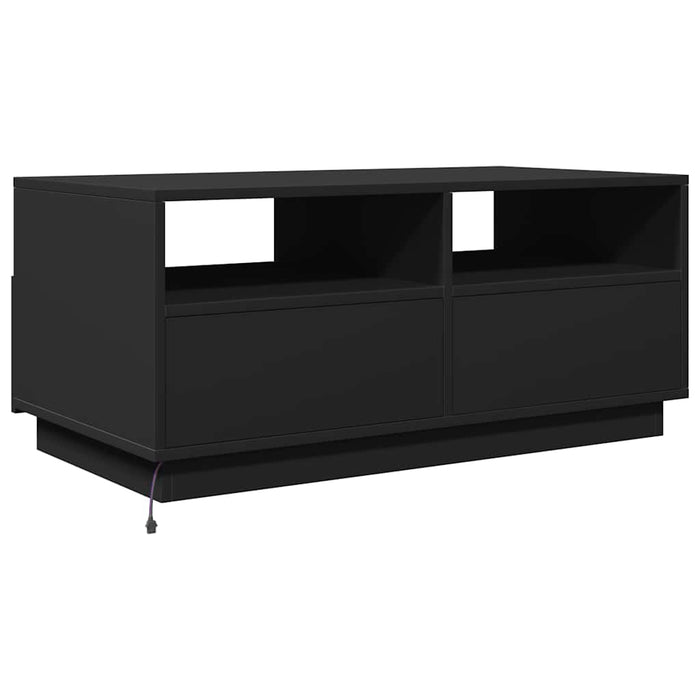 Măsuță de cafea cu lumini LED, negru, 90x49x40 cm - WALTI WALTI