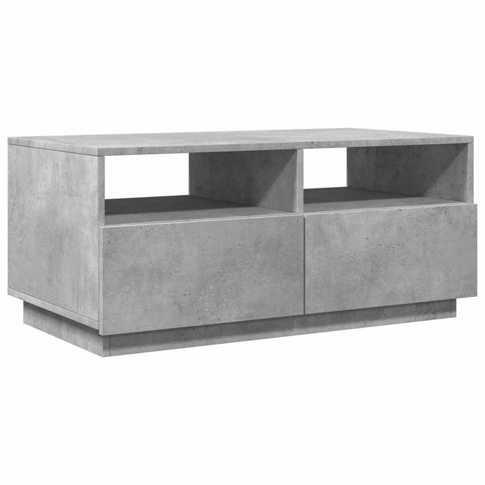 Măsuță de cafea cu lumini LED, gri beton, 90x49x40 cm - WALTI WALTI