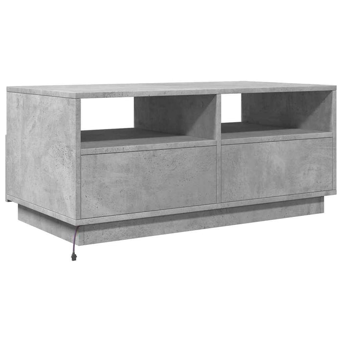 Măsuță de cafea cu lumini LED, gri beton, 90x49x40 cm - WALTI WALTI