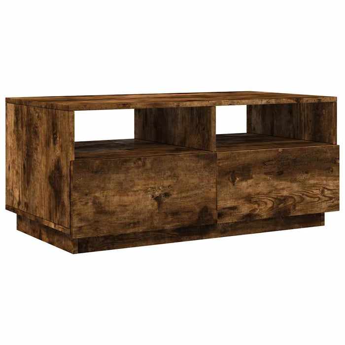 Măsuță de cafea cu lumini LED, stejar fumuriu, 90x49x40 cm - WALTI WALTI