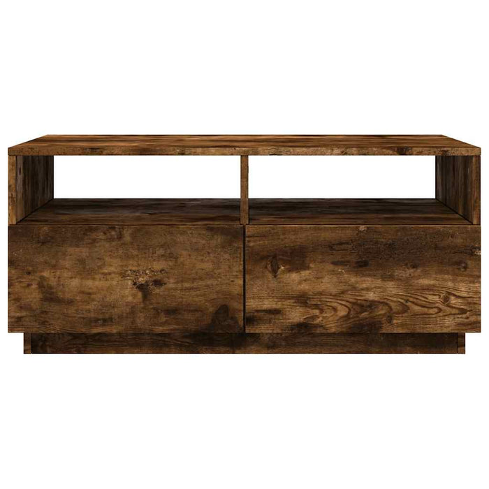Măsuță de cafea cu lumini LED, stejar fumuriu, 90x49x40 cm - WALTI WALTI