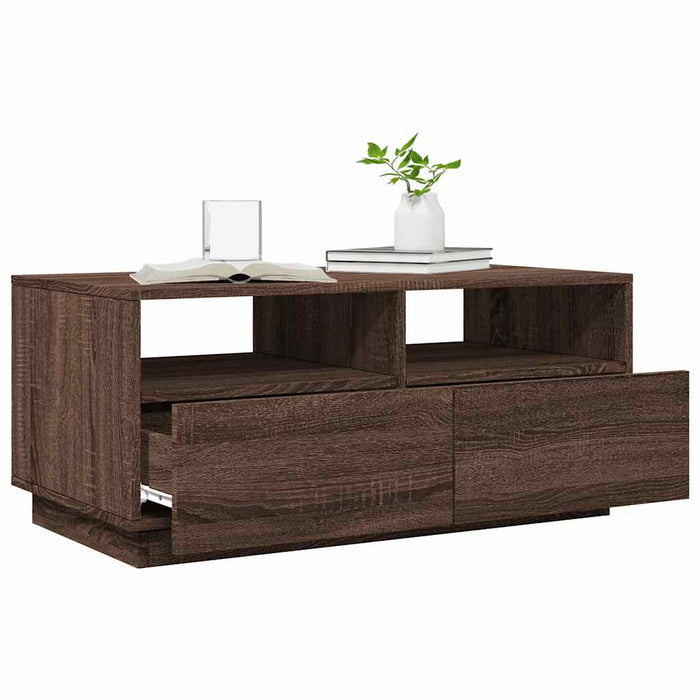 Măsuță de cafea cu lumini LED, stejar maro, 90x49x40 cm - WALTI WALTI