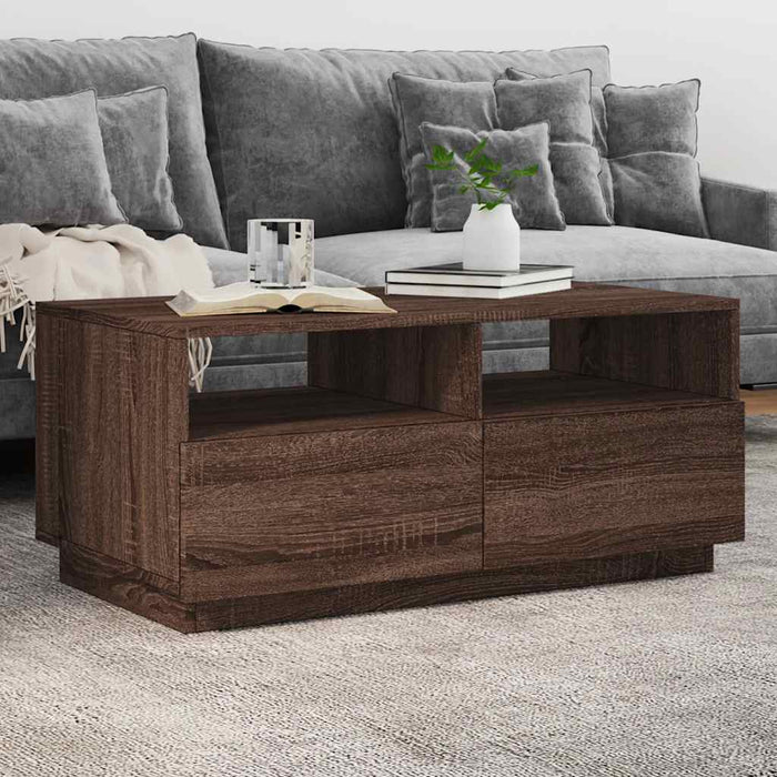 Măsuță de cafea cu lumini LED, stejar maro, 90x49x40 cm - WALTI WALTI