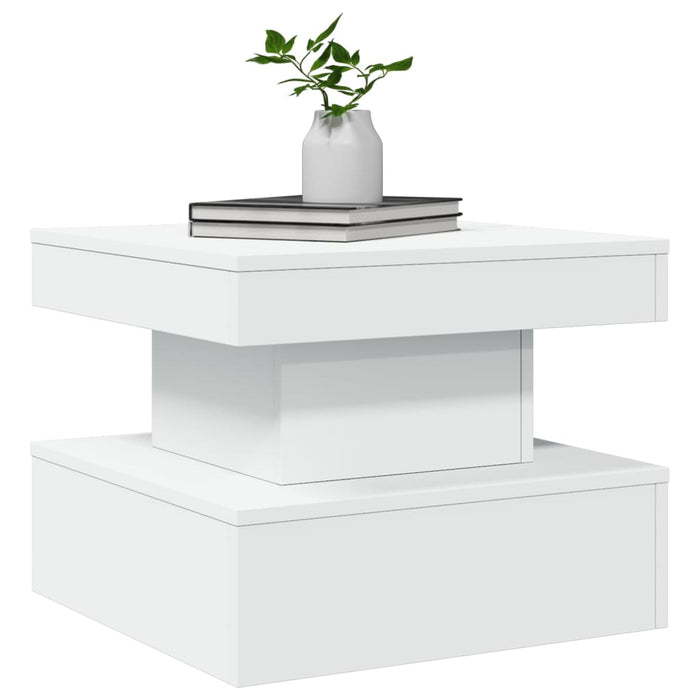 Măsuță de cafea cu lumini LED, alb, 50x50x40 cm - WALTI WALTI