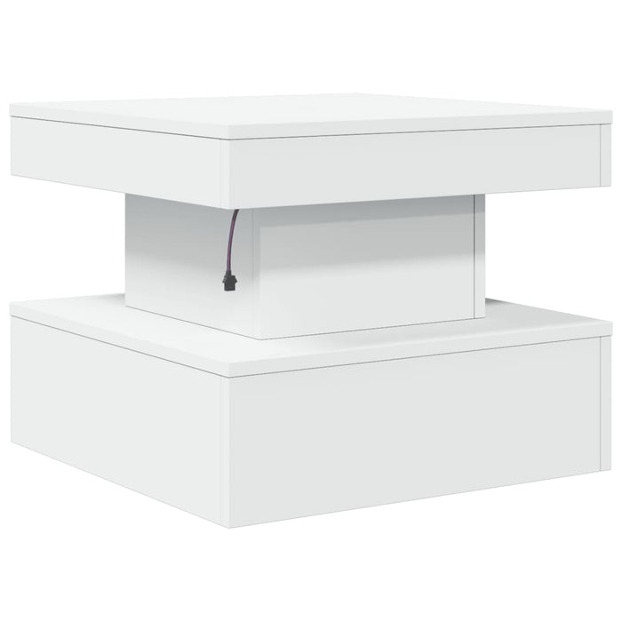 Măsuță de cafea cu lumini LED, alb, 50x50x40 cm - WALTI WALTI