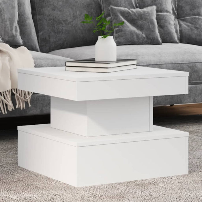 Măsuță de cafea cu lumini LED, alb, 50x50x40 cm - WALTI WALTI
