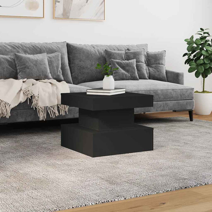 Măsuță de cafea cu lumini LED, negru, 50x50x40 cm - WALTI WALTI