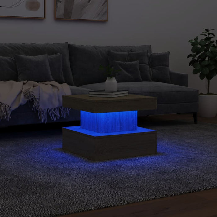 Măsuță de cafea cu lumini LED, stejar sonoma, 50x50x40 cm - WALTI WALTI