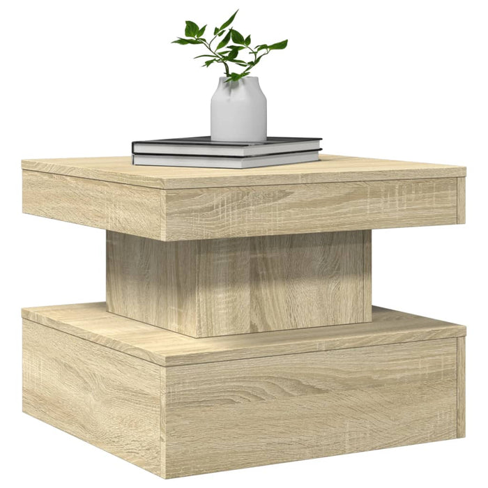 Măsuță de cafea cu lumini LED, stejar sonoma, 50x50x40 cm - WALTI WALTI