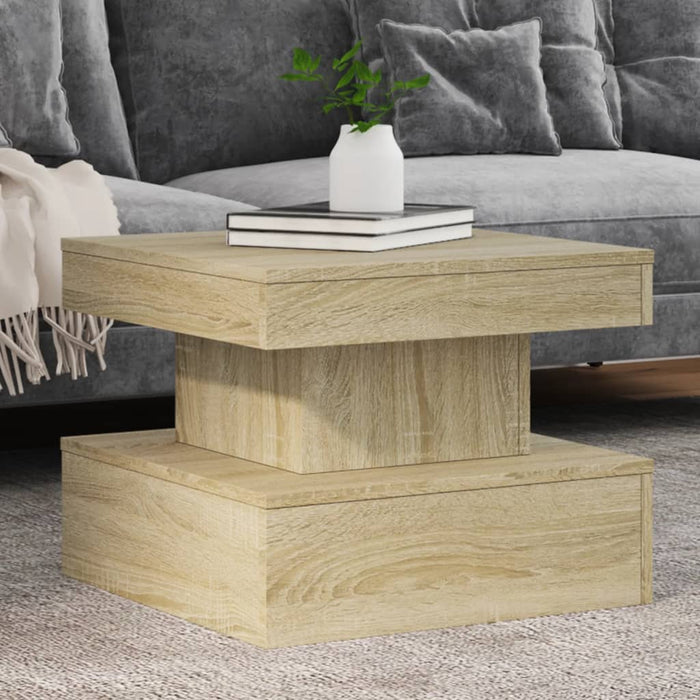 Măsuță de cafea cu lumini LED, stejar sonoma, 50x50x40 cm - WALTI WALTI