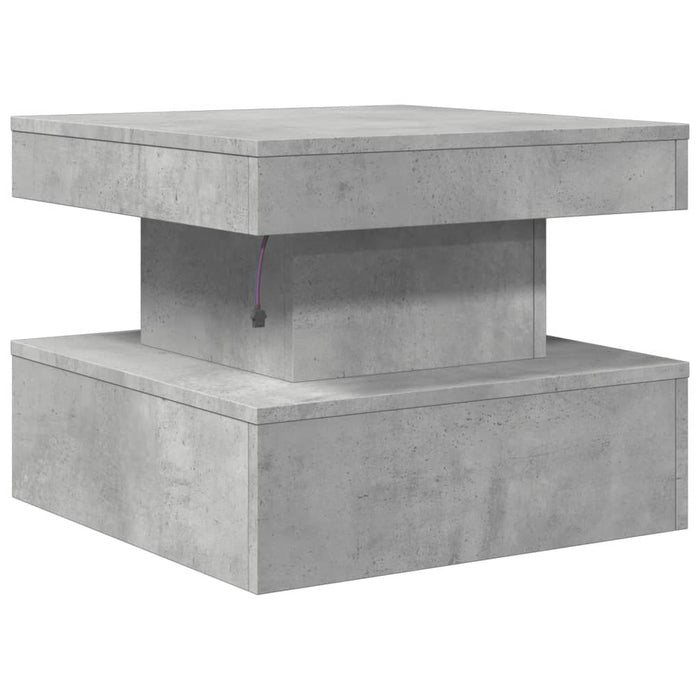 Măsuță de cafea cu lumini LED, gri beton, 50x50x40 cm - WALTI WALTI