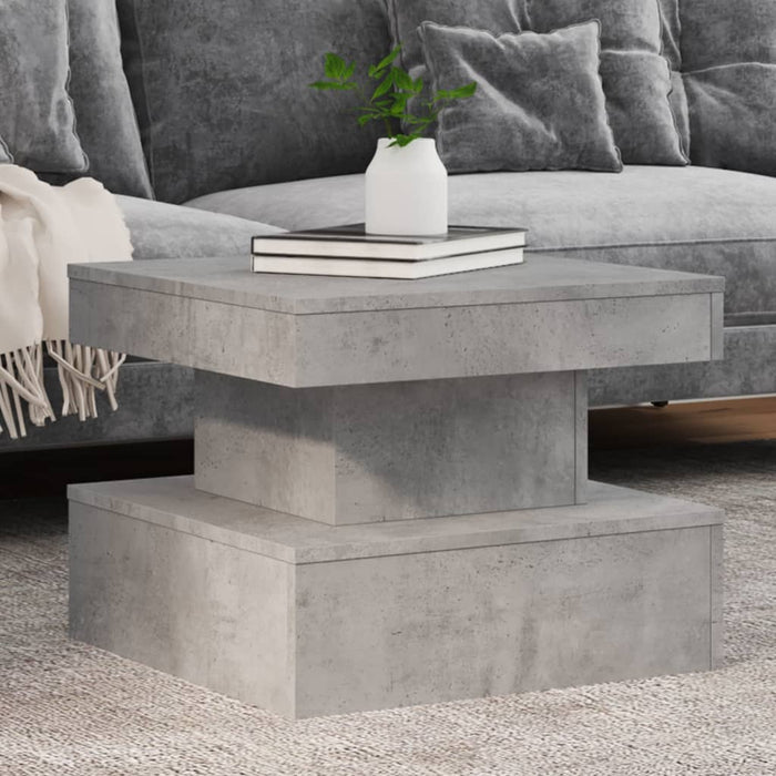 Măsuță de cafea cu lumini LED, gri beton, 50x50x40 cm - WALTI WALTI