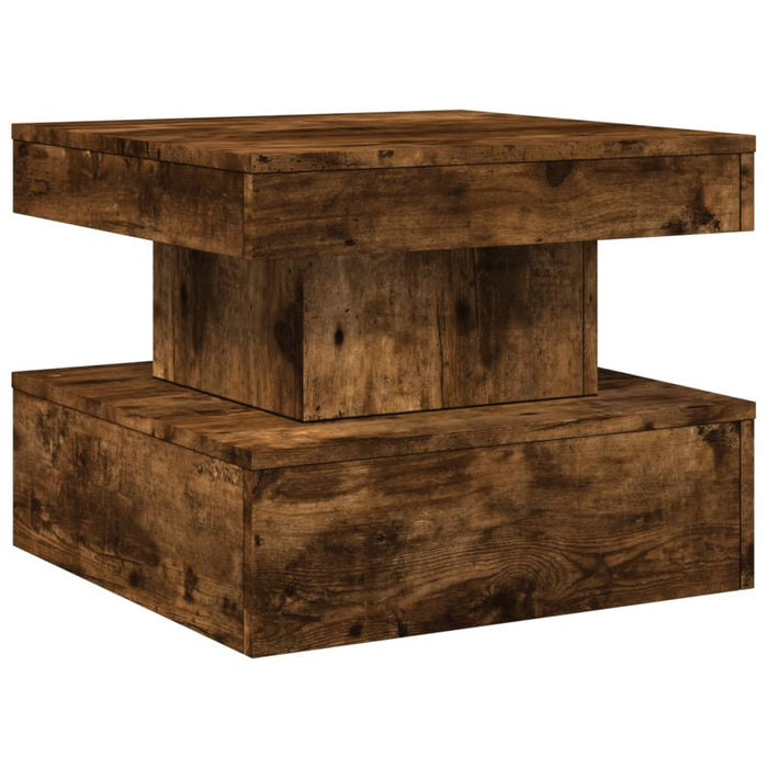 Măsuță de cafea cu lumini LED, stejar fumuriu, 50x50x40 cm - WALTI WALTI