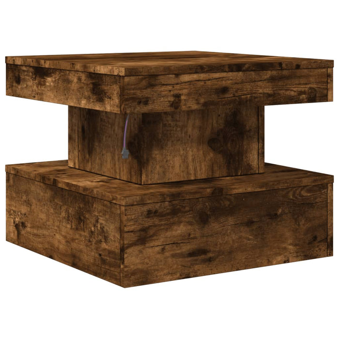 Măsuță de cafea cu lumini LED, stejar fumuriu, 50x50x40 cm - WALTI WALTI