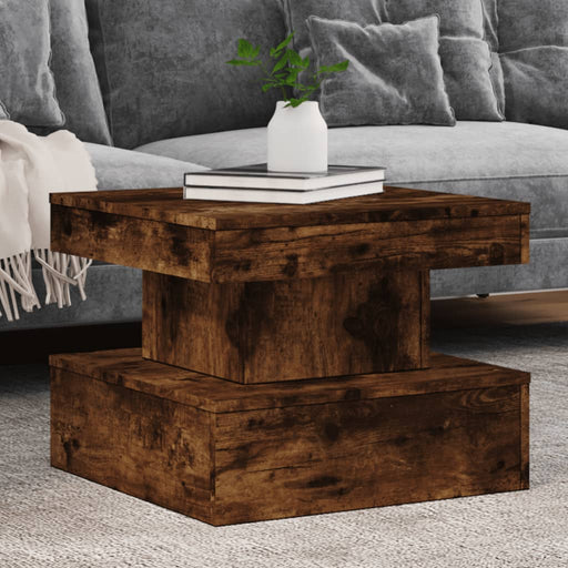 Măsuță de cafea cu lumini LED, stejar fumuriu, 50x50x40 cm - WALTI WALTI